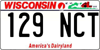 WI license plate 129NCT