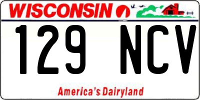 WI license plate 129NCV