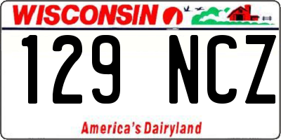 WI license plate 129NCZ
