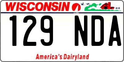 WI license plate 129NDA