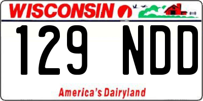 WI license plate 129NDD