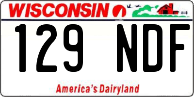 WI license plate 129NDF