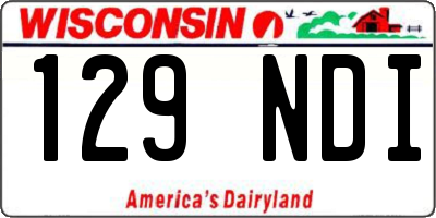 WI license plate 129NDI