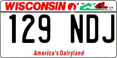 WI license plate 129NDJ