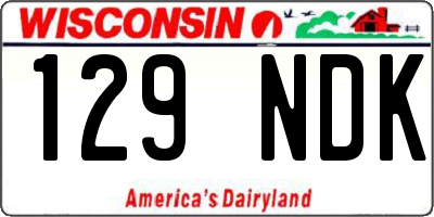 WI license plate 129NDK