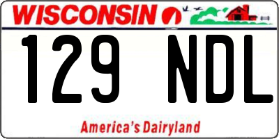 WI license plate 129NDL