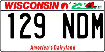 WI license plate 129NDM