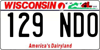 WI license plate 129NDO