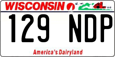 WI license plate 129NDP