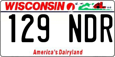 WI license plate 129NDR