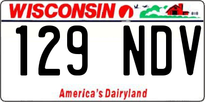 WI license plate 129NDV