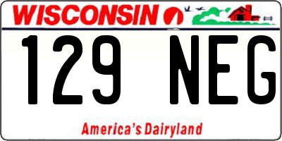 WI license plate 129NEG