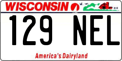WI license plate 129NEL