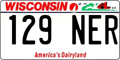 WI license plate 129NER