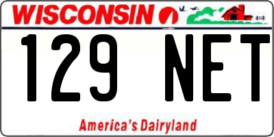 WI license plate 129NET