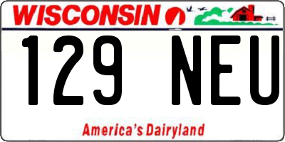 WI license plate 129NEU