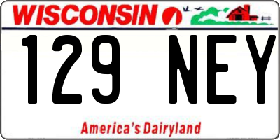 WI license plate 129NEY