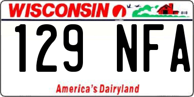 WI license plate 129NFA