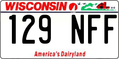 WI license plate 129NFF
