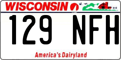 WI license plate 129NFH