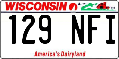 WI license plate 129NFI