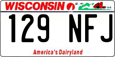 WI license plate 129NFJ