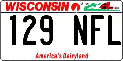 WI license plate 129NFL