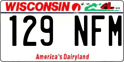 WI license plate 129NFM