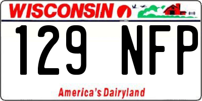 WI license plate 129NFP