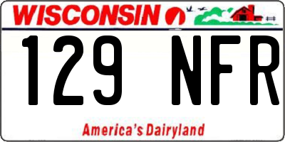 WI license plate 129NFR