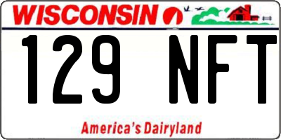 WI license plate 129NFT