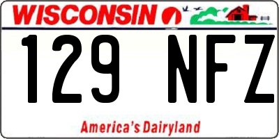 WI license plate 129NFZ