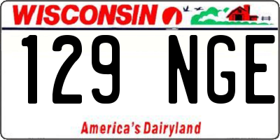 WI license plate 129NGE