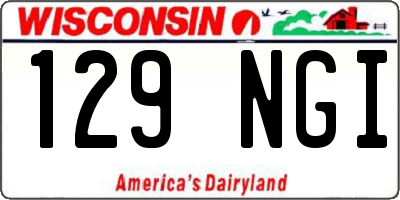 WI license plate 129NGI