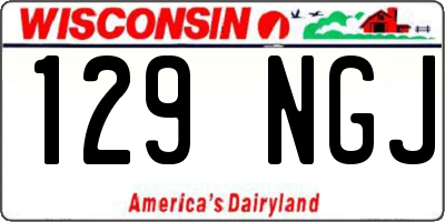 WI license plate 129NGJ
