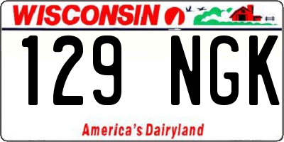 WI license plate 129NGK