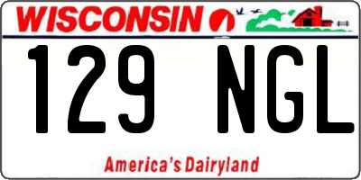 WI license plate 129NGL