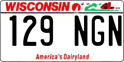 WI license plate 129NGN