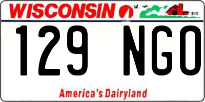 WI license plate 129NGO