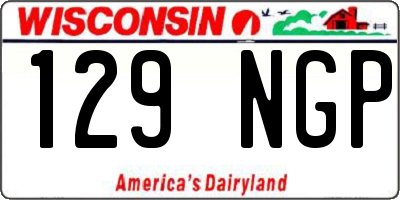 WI license plate 129NGP