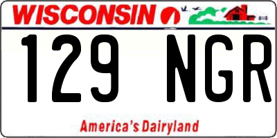 WI license plate 129NGR