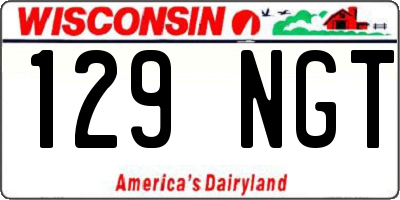 WI license plate 129NGT