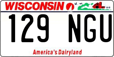 WI license plate 129NGU