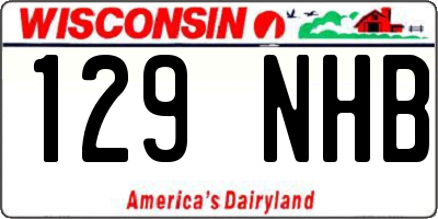 WI license plate 129NHB