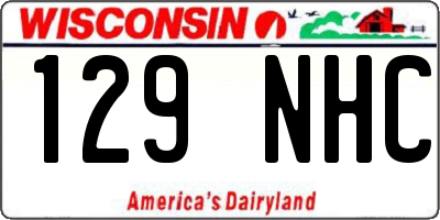 WI license plate 129NHC