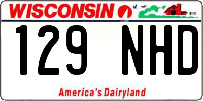 WI license plate 129NHD