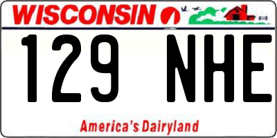 WI license plate 129NHE