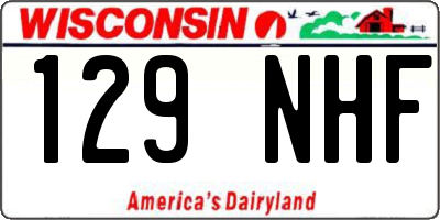 WI license plate 129NHF