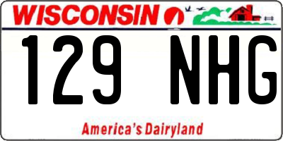 WI license plate 129NHG