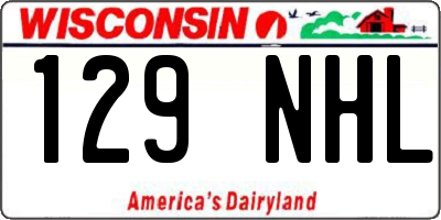 WI license plate 129NHL